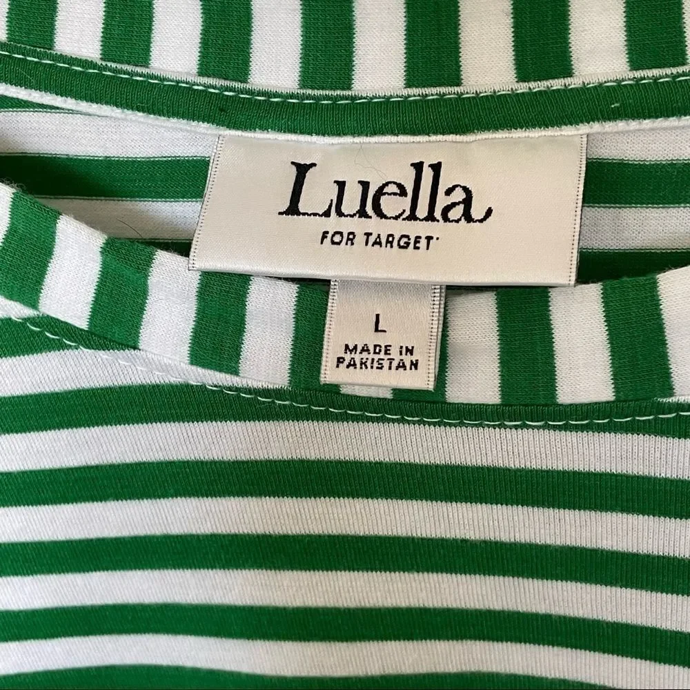Luella for Target Green & White Striped T-shirt with Embroidered Cherry, Large - Picture 11 of 13